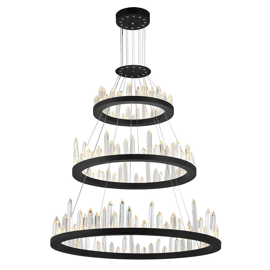 CWI Lighting Juliette 32" Up Chandelier, Black - 1043P32-3-101