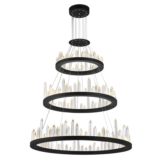 CWI Lighting Juliette 42" Up Chandelier, Black - 1043P42-3-101