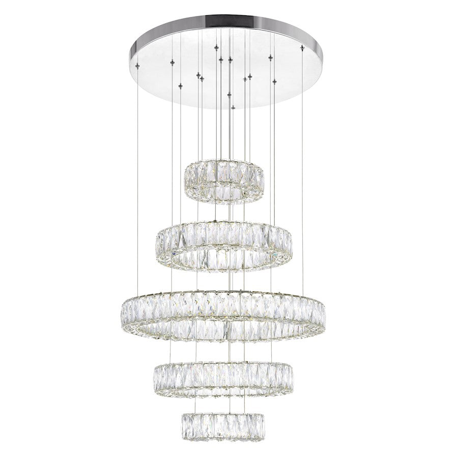 CWI Lighting Madeline Down 24" Chandelier, Chrome - 1044P24-601-R-5C