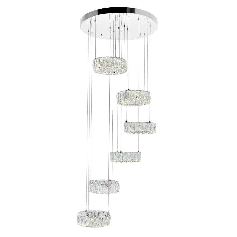 CWI Lighting Madeline Down Chandelier, Chrome 6C - 1044P24-601-R-6C