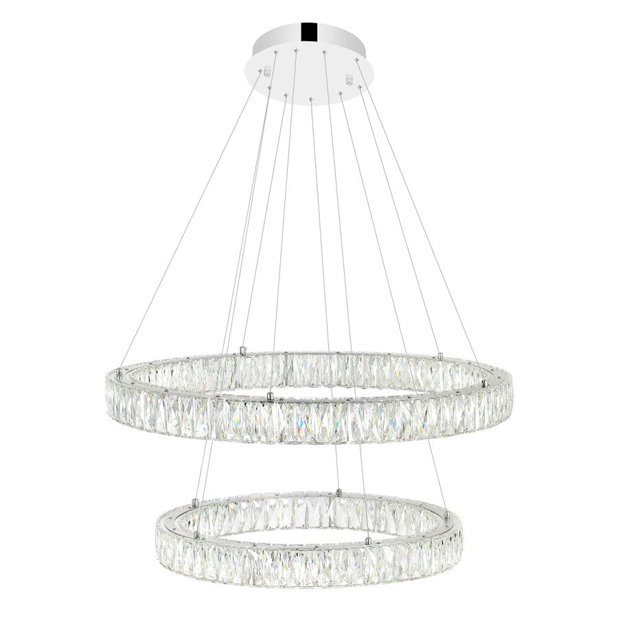 Madeline Down Chandelier, Chrome 2CB