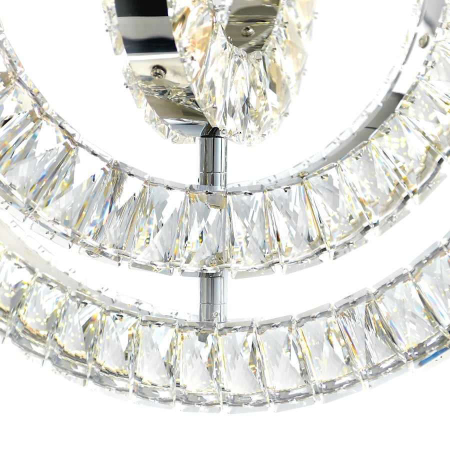 Celina 20" Down Chandelier, Chrome