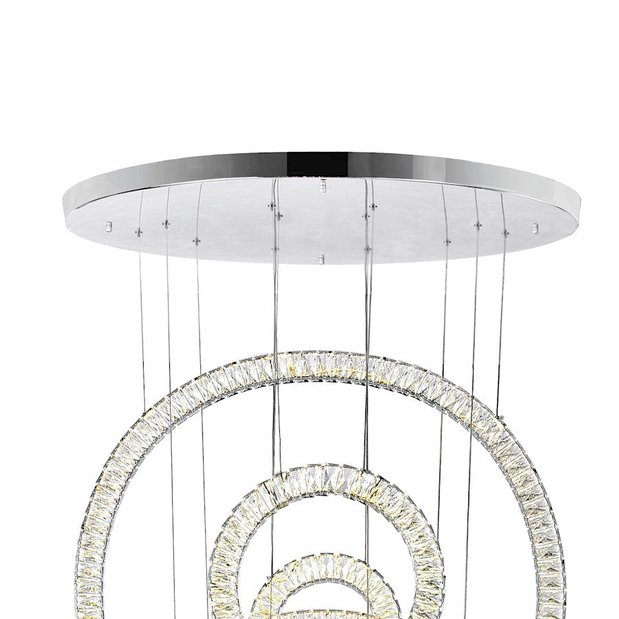 34" Down Chandelier, Chrome