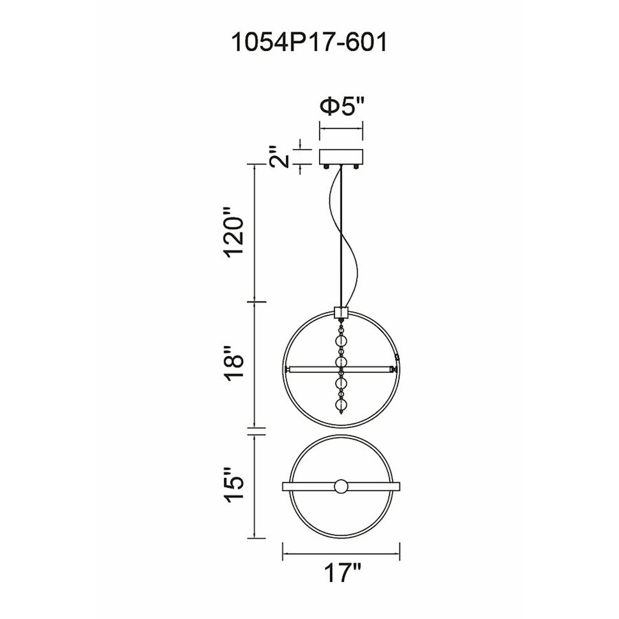 Colette 17" Chandelier, Chrome