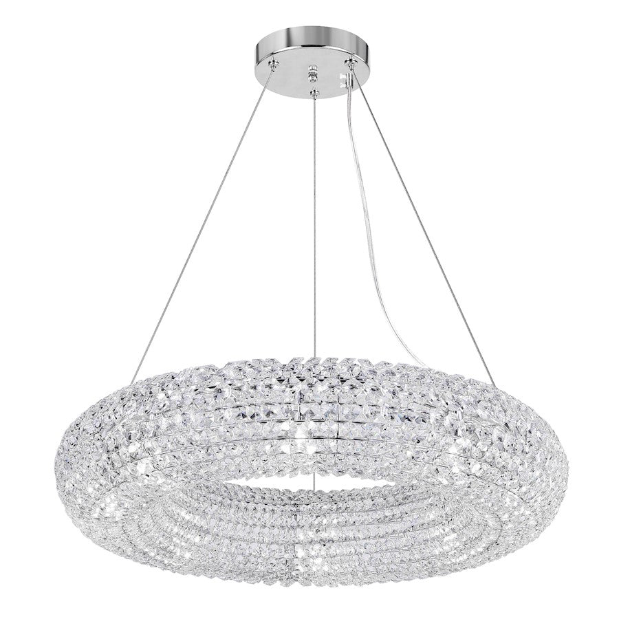 8 Light Down Chandelier, Chrome