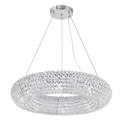 8 Light Down Chandelier, Chrome