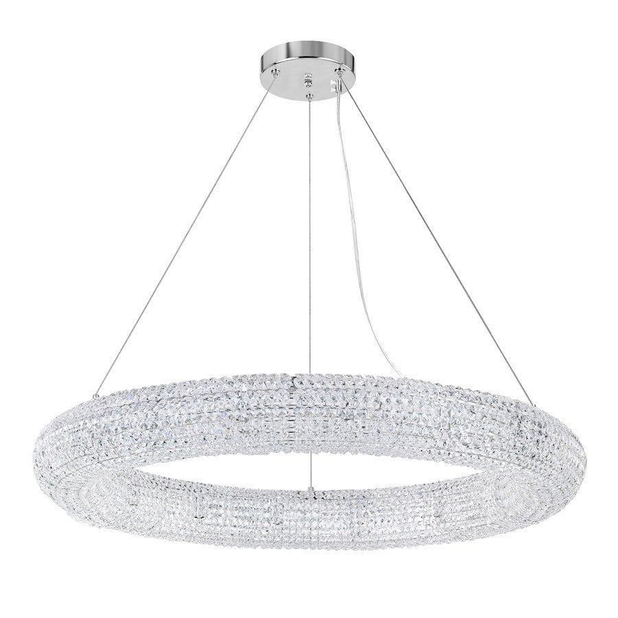 16 Light Down Chandelier, Chrome