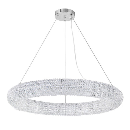 16 Light Down Chandelier, Chrome