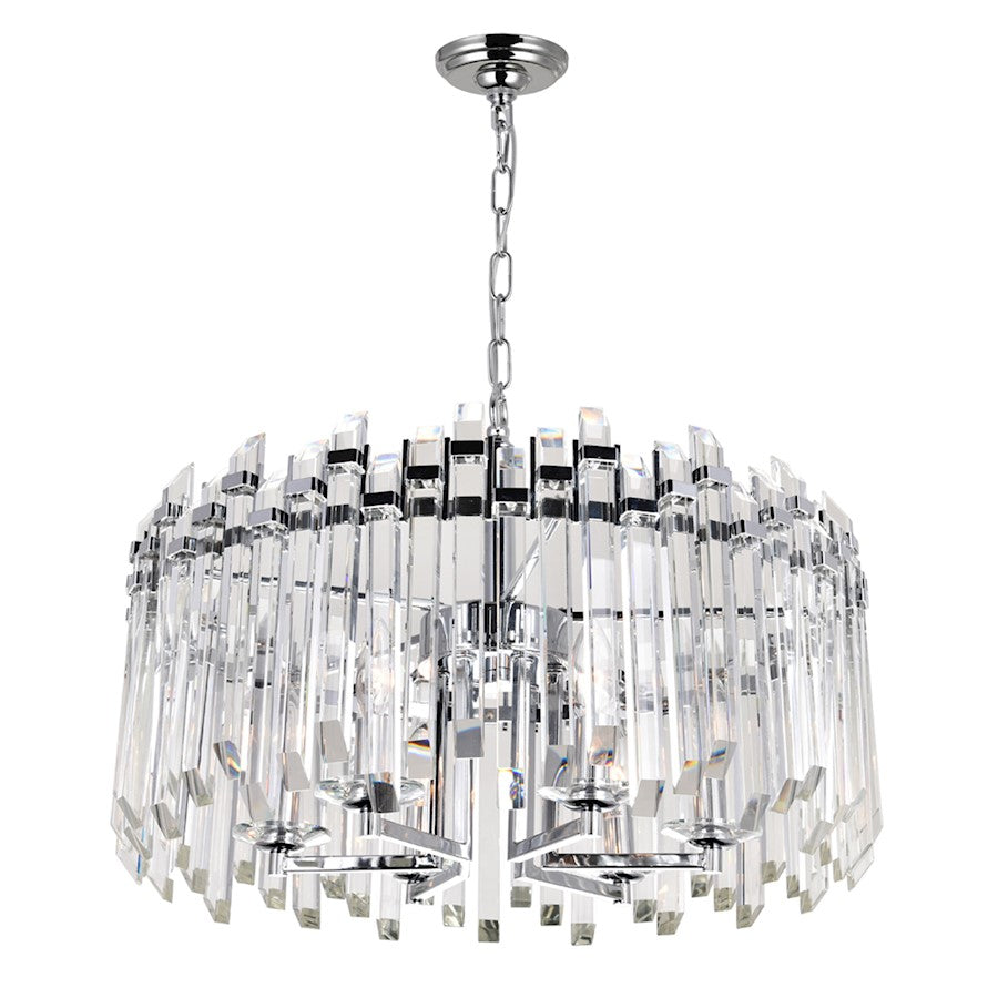 CWI Lighting Henrietta 6 Light Chandelier, Chrome - 1065P24-6-601