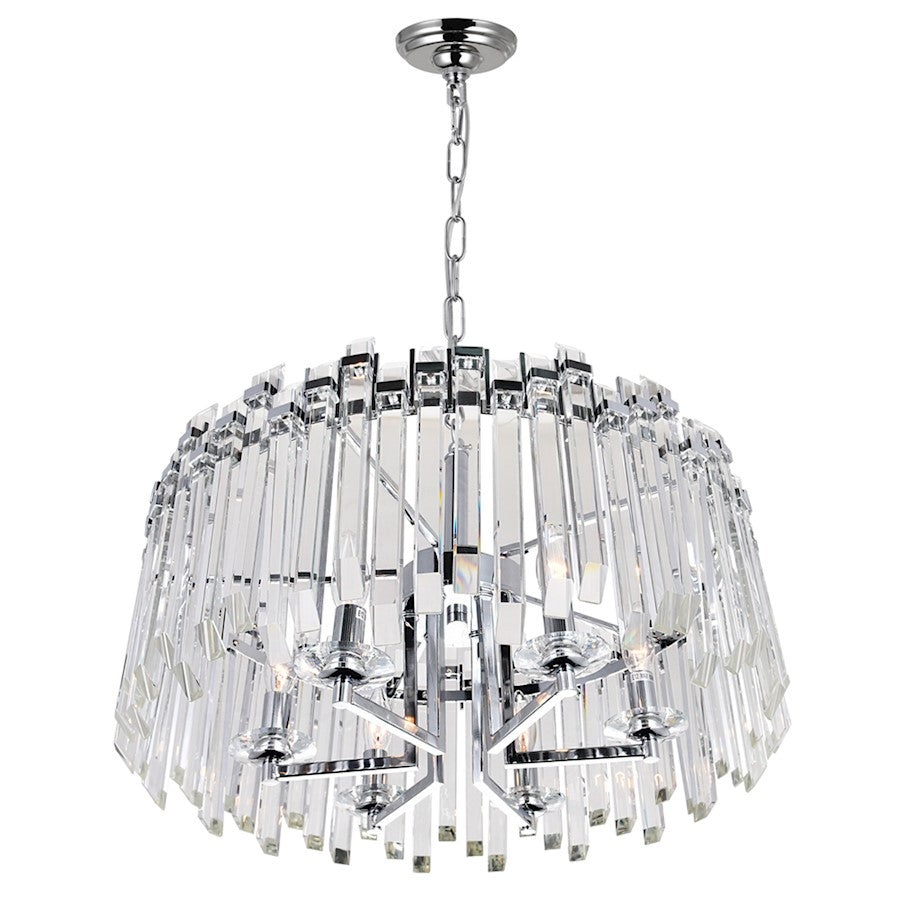 6 Light Chandelier, Chrome