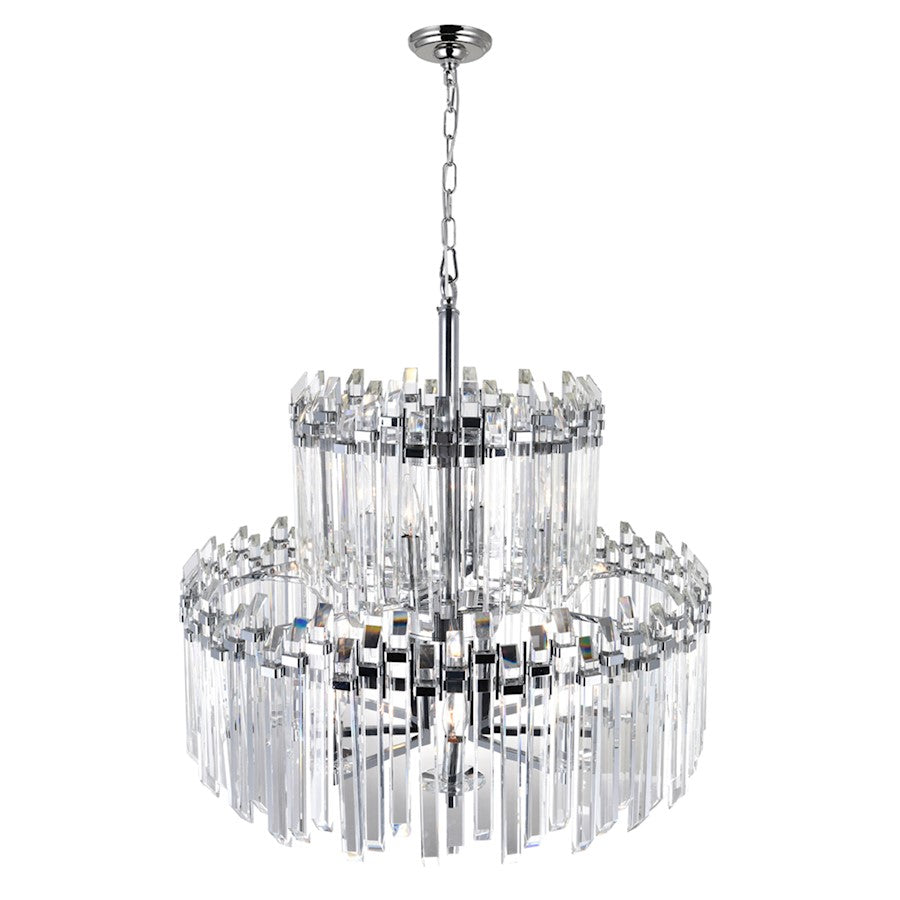 12 Light Chandelier, Chrome