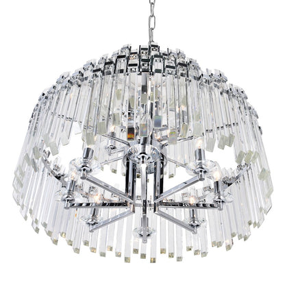 12 Light Chandelier, Chrome