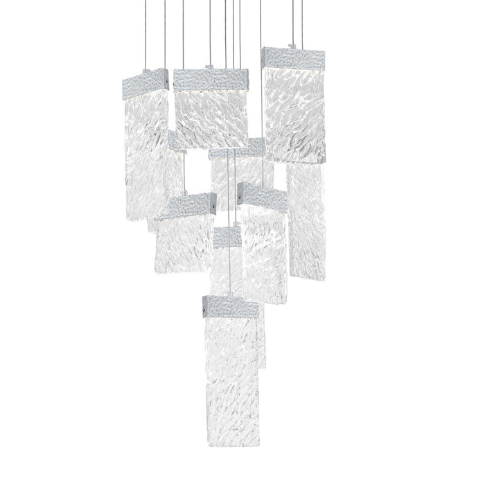 CWI Lighting Carolina Down 20" Chandelier, Pewter/Clear