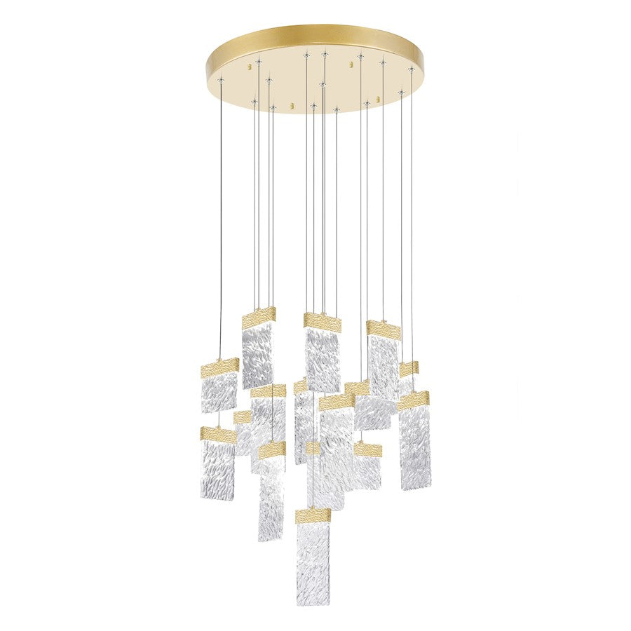 CWI Lighting Carolina Down 32" Chandelier, Gold Leaf/Clear - 1090P32-16-620