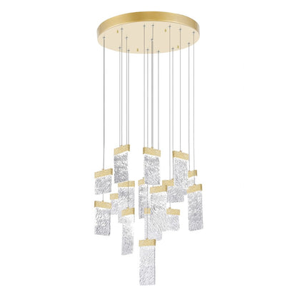 CWI Lighting Carolina Down 32" Chandelier, Gold Leaf/Clear - 1090P32-16-620