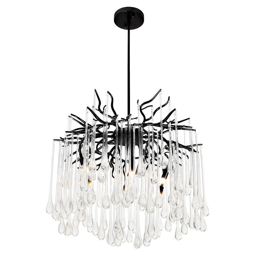 CWI Lighting Anita 6 Light Down Chandelier, Black - 1094P26-6-101