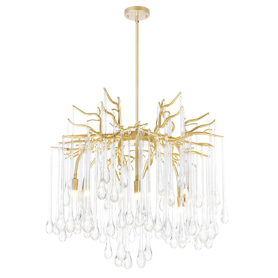 CWI Lighting Anita 6 Light Down Chandelier, Gold Leaf - 1094P26-6-620