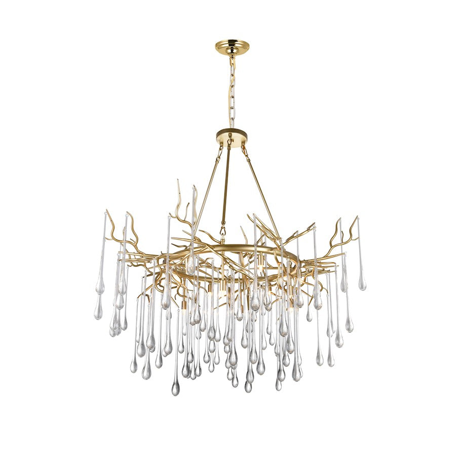 CWI Lighting Anita 43" 12 Light Down Chandelier, Gold Leaf - 1094P43-12-620