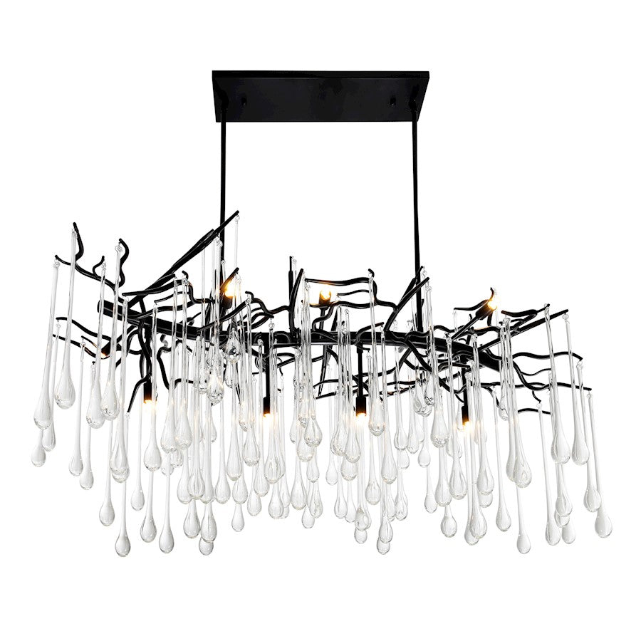 10 Light Down Chandelier, Black