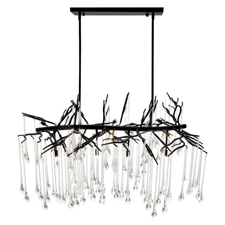 10 Light Down Chandelier, Black