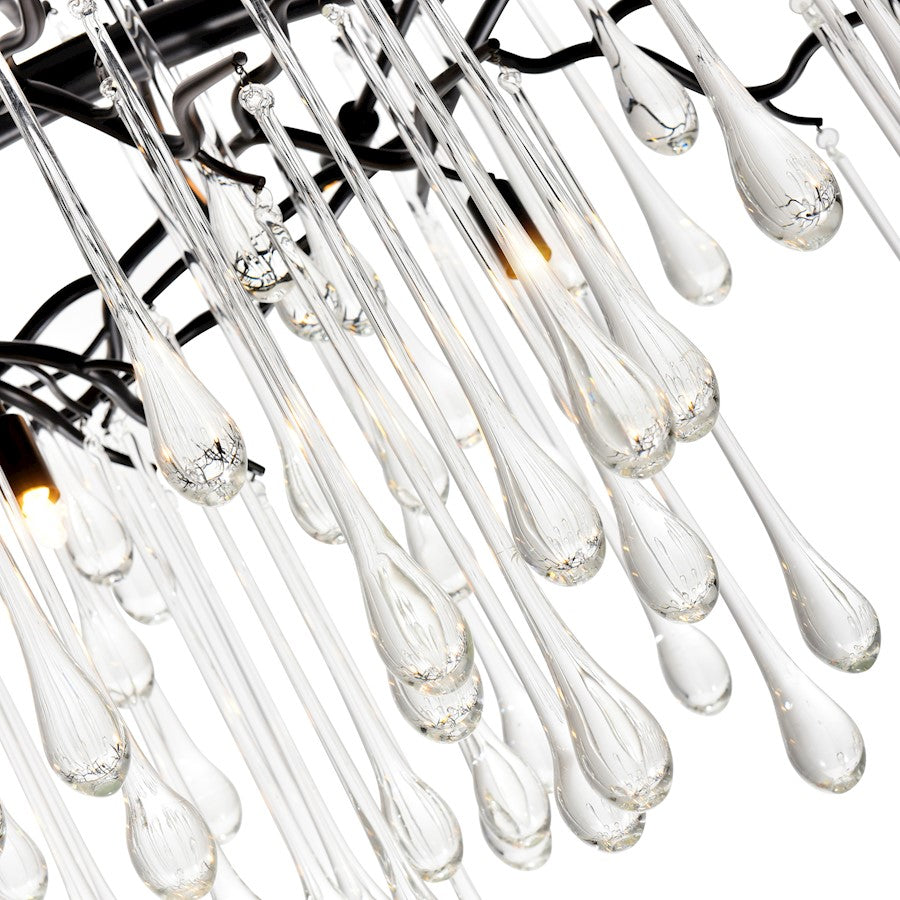 10 Light Down Chandelier, Black