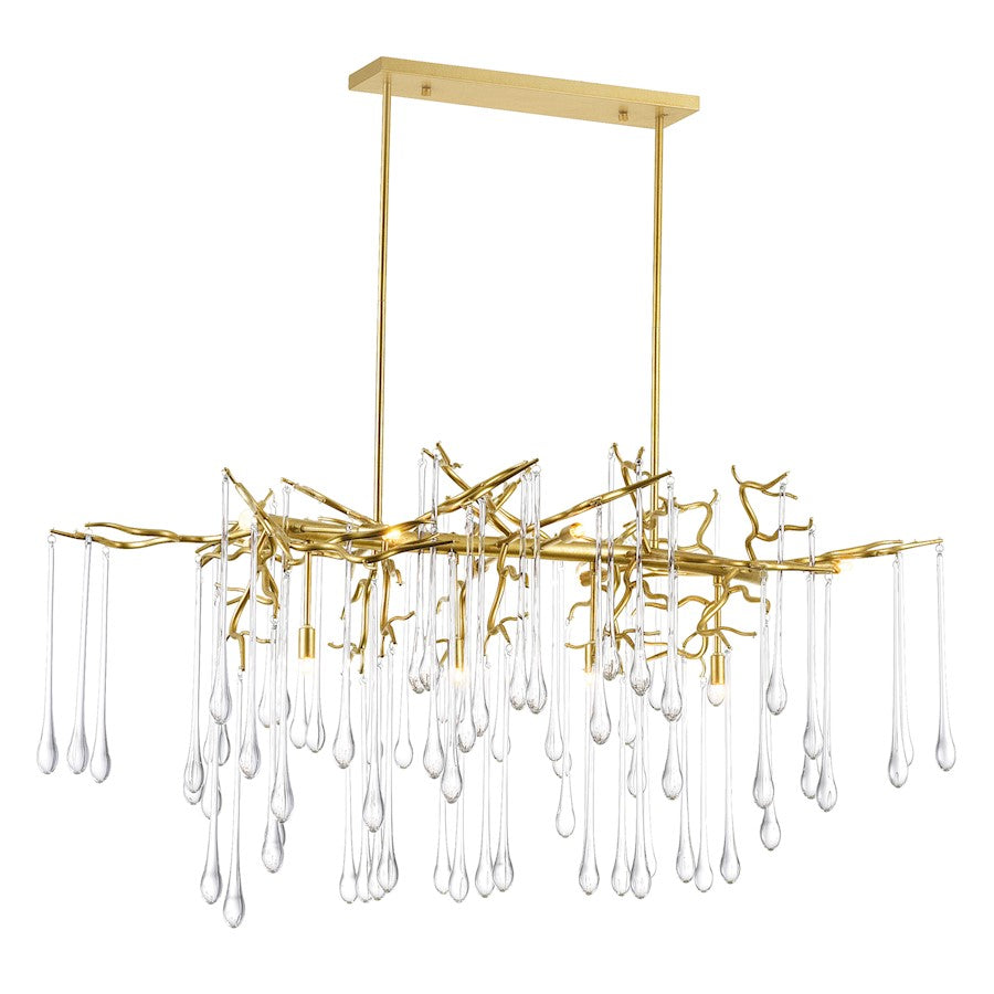 CWI Lighting Anita 10 Light Down Chandelier, Gold Leaf - 1094P47-10-620