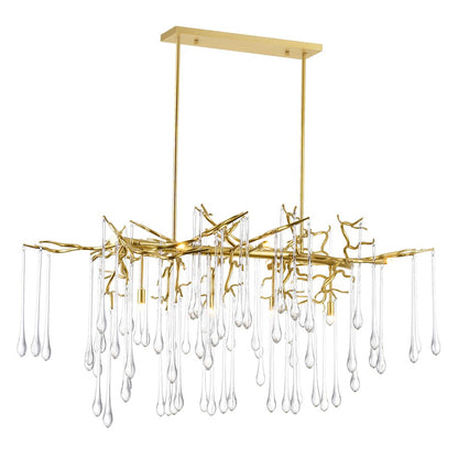 CWI Lighting Anita 10 Light Down Chandelier, Gold Leaf - 1094P47-10-620