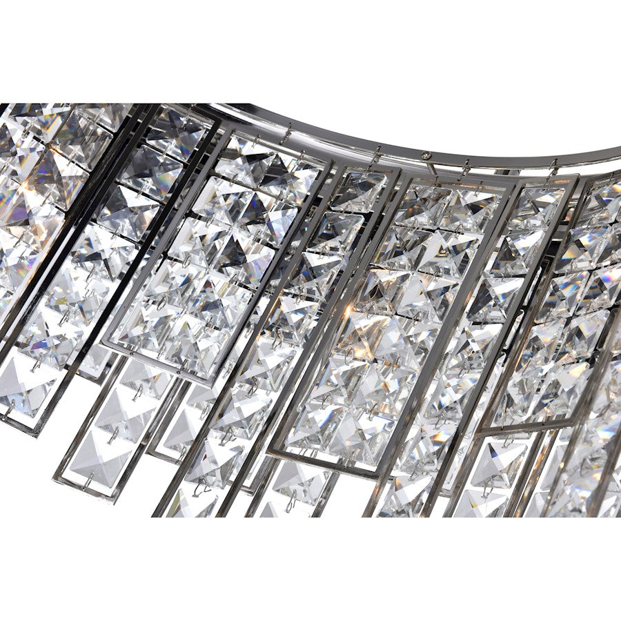 10 Light Down Chandelier, Polished Nickel