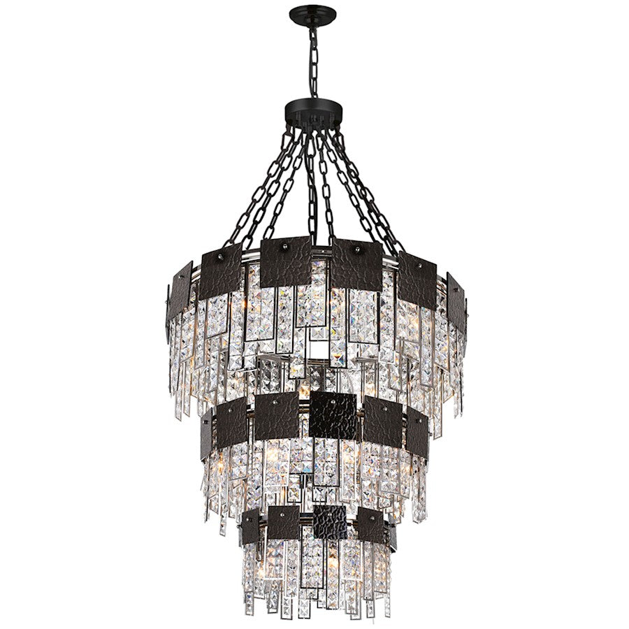 CWI Lighting Glacier 24 Light Down Chandelier, Polished Nickel - 1099P32-24-613