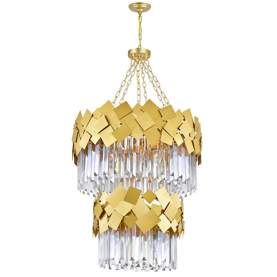 CWI Lighting Panache 10 Light Down Chandelier, Medallion Gold - 1100P24-10-169