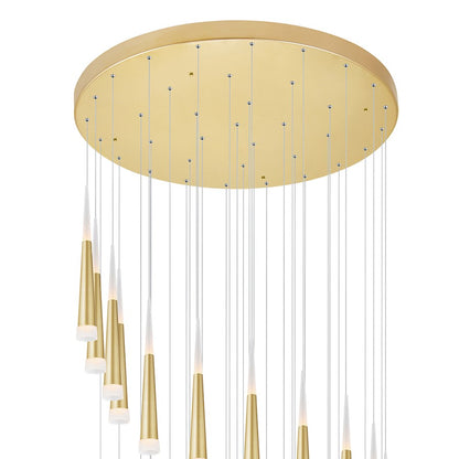 Conical Multi Pendant, Satin Gold