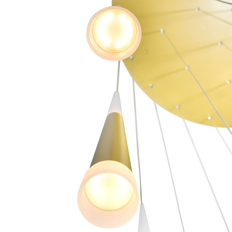 Conical Multi Pendant, Satin Gold