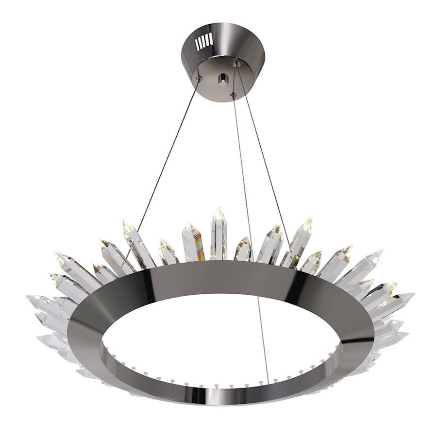 24" Up Chandelier, Polished Nickel