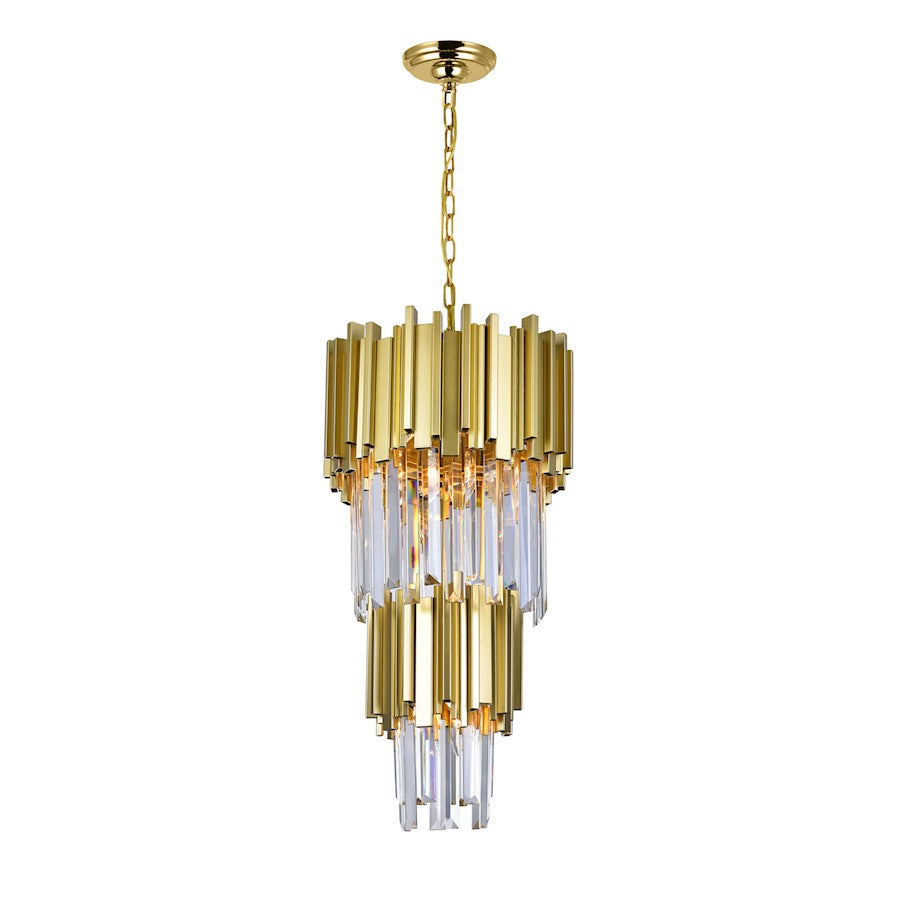 CWI Lighting Deco 4 Light Down Mini Chandelier, Medallion Gold - 1112P12-4-169