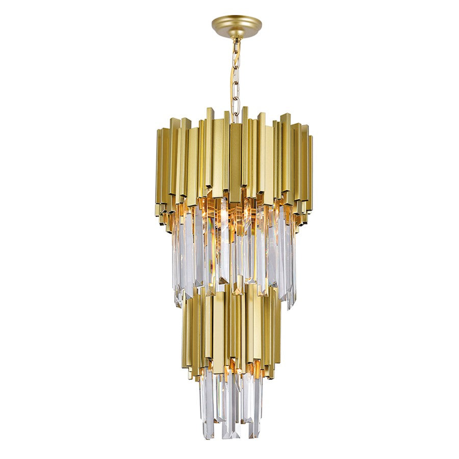 4 Light Down Mini Chandelier, Medallion Gold