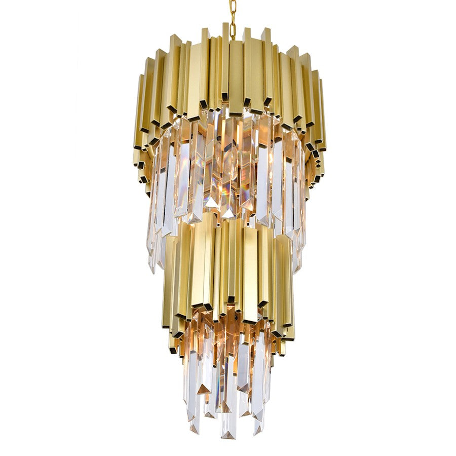 4 Light Down Mini Chandelier, Medallion Gold