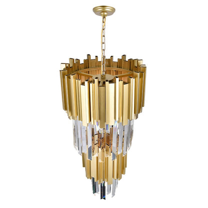 4 Light Down Mini Chandelier, Medallion Gold