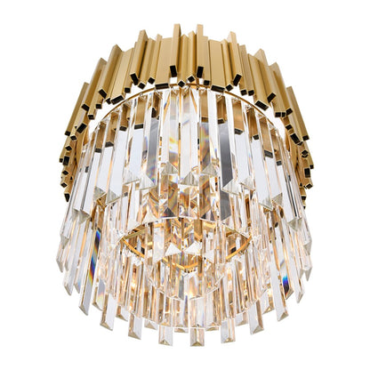 4 Light Down Chandelier, Medallion Gold