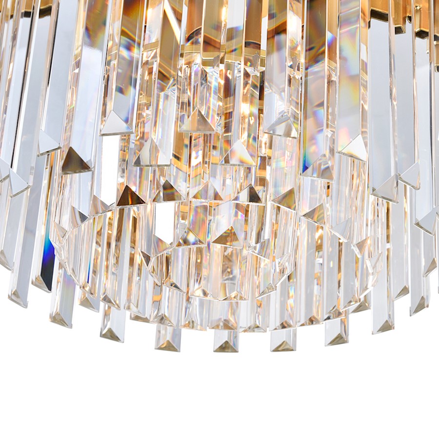 4 Light Down Chandelier, Medallion Gold