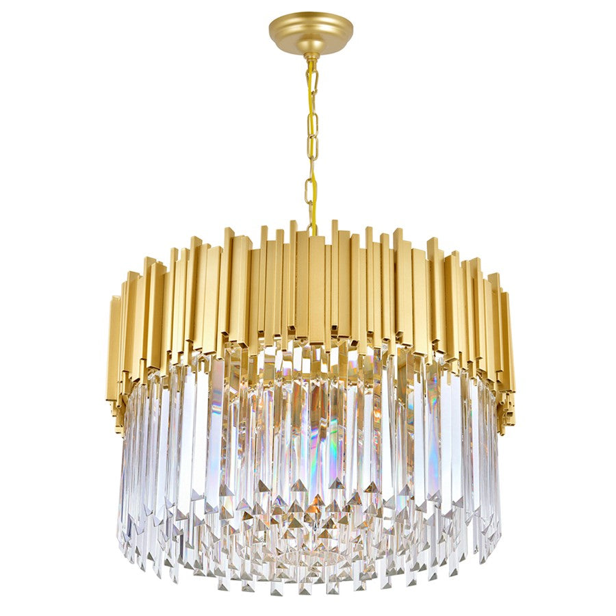 CWI Lighting Deco 7 Light Down Chandelier, Medallion Gold - 1112P24-7-169