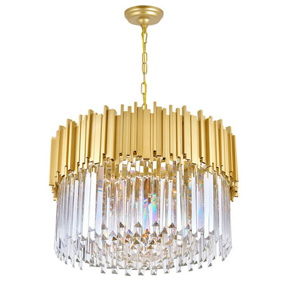 CWI Lighting Deco 7 Light Down Chandelier, Medallion Gold - 1112P24-7-169