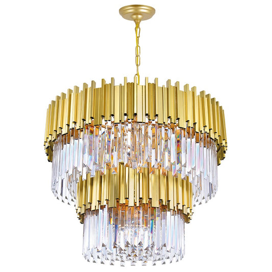 CWI Lighting Deco 12 Light Down Chandelier, Medallion Gold - 1112P32-12-169