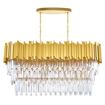 9 Light Chandelier, Medallion Gold