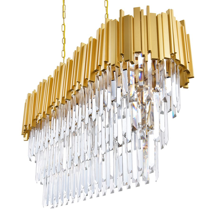 9 Light Chandelier, Medallion Gold