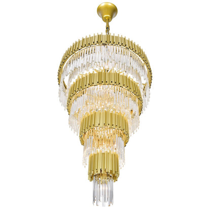 34 Light Down Chandelier, Medallion Gold