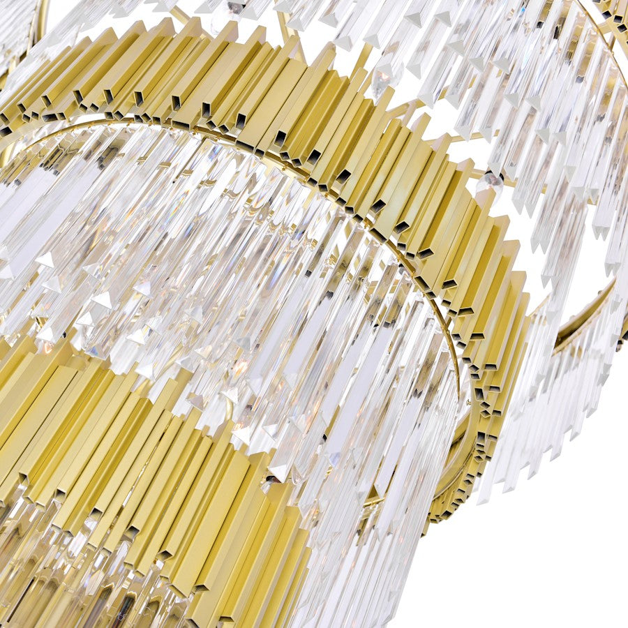 34 Light Down Chandelier, Medallion Gold