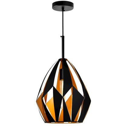 CWI Lighting Oxide 1 Light 12" Down Pendant, Black/Copper - 1114P12-1-271