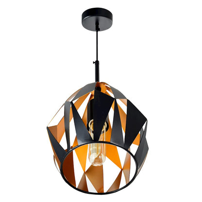 1 Light 16" Down Pendant, Black