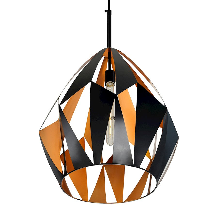 1 Light 20" Down Pendant, Black