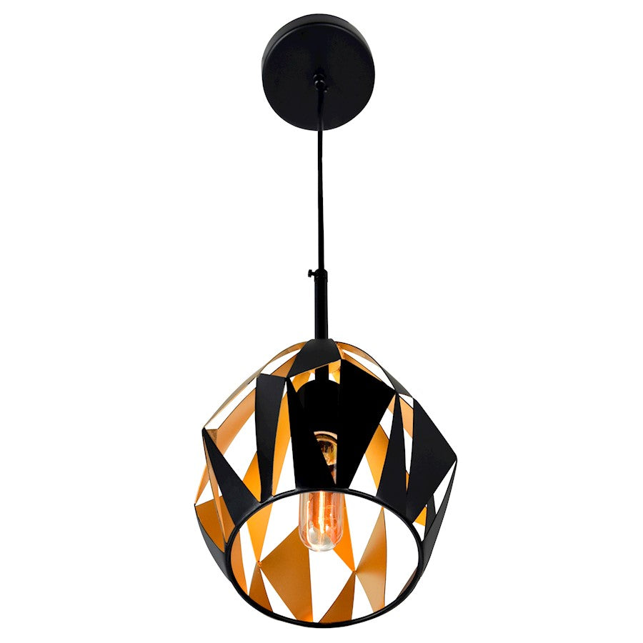 1 Light Down Mini Pendant, Black